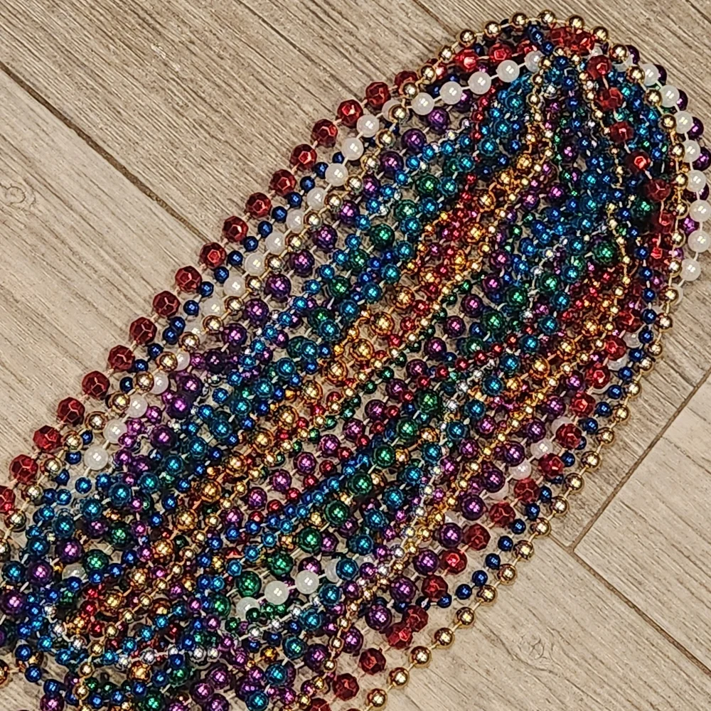 17 Assorted Multicolor Mardi Gras Beads
